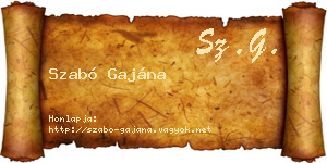 Szabó Gajána névjegykártya